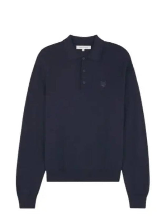 Maison Kitsune Bold Fox Head Patch Knitted Polo Shirt MM00211KT1036 P476 - MAISON KITSUNE - BALAAN 2