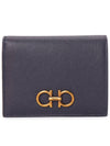 Gancini Compact Half Wallet Blue - SALVATORE FERRAGAMO - BALAAN 2