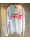 Women's Pink Embroidery Patch Sweatshirt White 2441 MDM 163184298 01 - MSGM - BALAAN 2