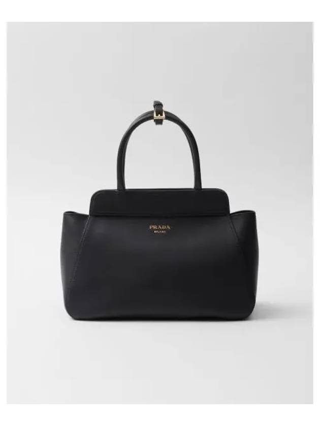 Medium Leather Tote Bag Black - PRADA - BALAAN 2