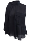 Fabric Combo Blouse Black - SACAI - BALAAN 2