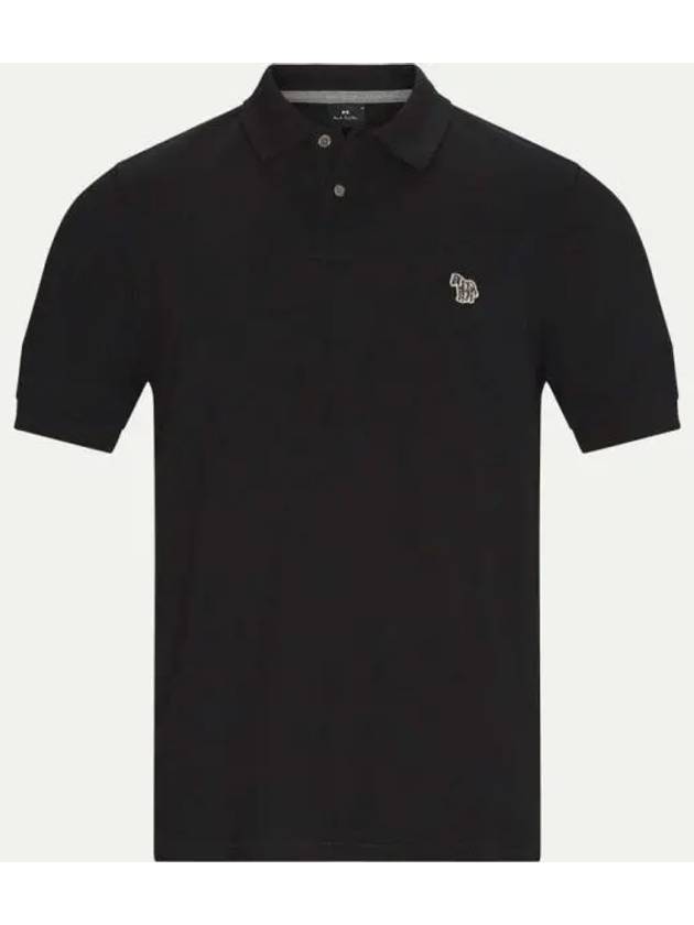 Regular Fit Zebra Logo Short Sleeve Polo Shirt Black - PAUL SMITH - BALAAN 2