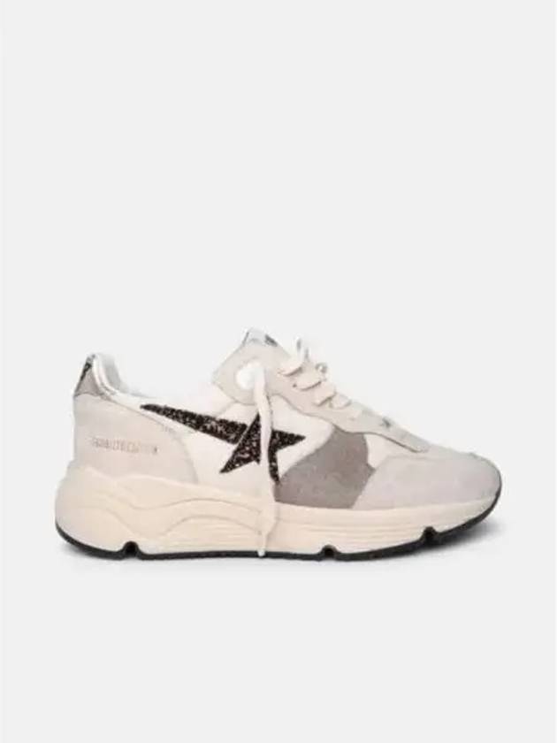 Glitter Star Patch Suede Low Top Sneakers Beige - GOLDEN GOOSE - BALAAN 2