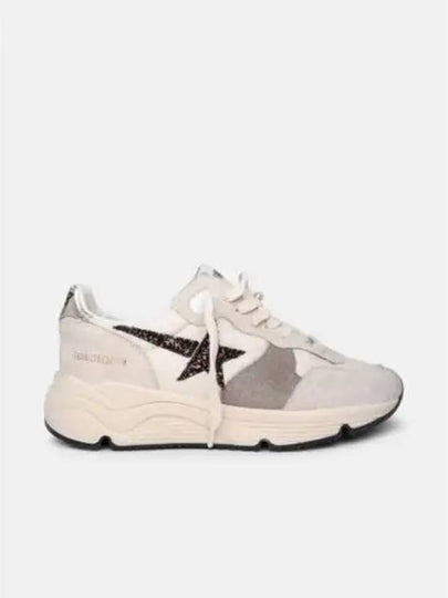 Glitter Star Patch Suede Low Top Sneakers Beige - GOLDEN GOOSE - BALAAN 2