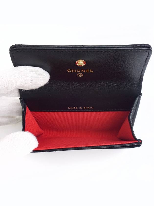 19 Gold Hardware Lambskin Flap Card Wallet Black - CHANEL - BALAAN 7