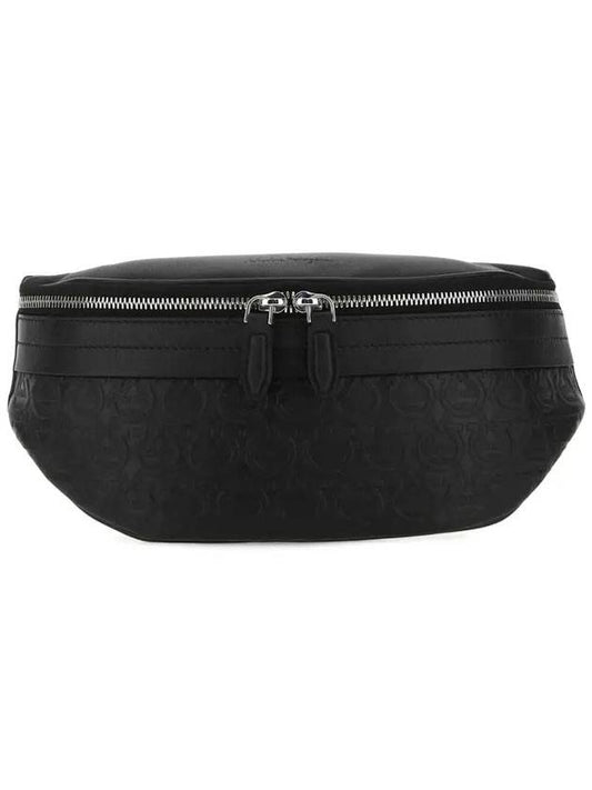 Salvatore Gancini Waist Belt Bag Black - SALVATORE FERRAGAMO - BALAAN 1