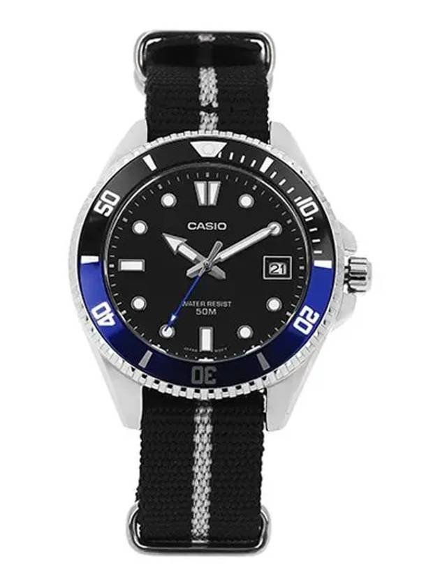 MDV 10C 1A2VDF 1A2 Analog Black Marlin Mini Men s NATO Watch - CASIO - BALAAN 3