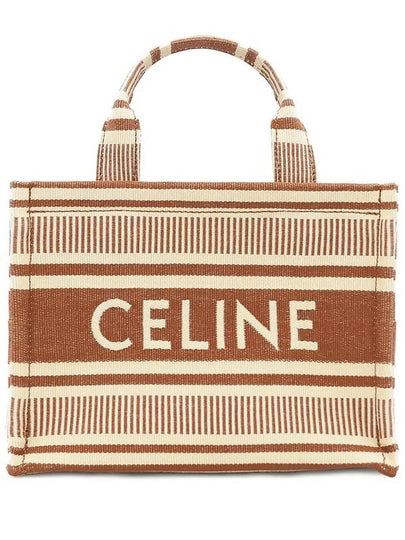 Small Cabas Thais Stripe Tote Bag Sienna - CELINE - BALAAN 2