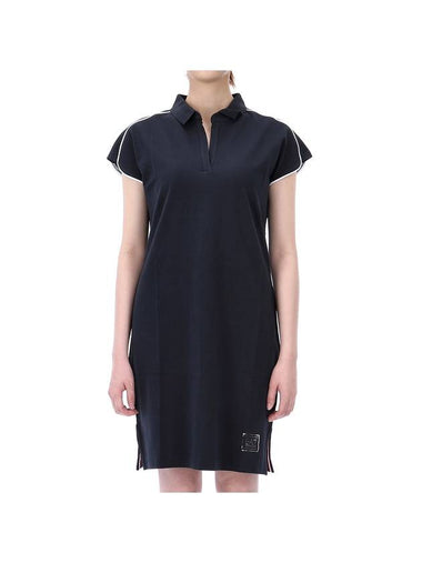 EA7 Logo Polo Short Sleeve Short Dress Navy - EMPORIO ARMANI - BALAAN 1