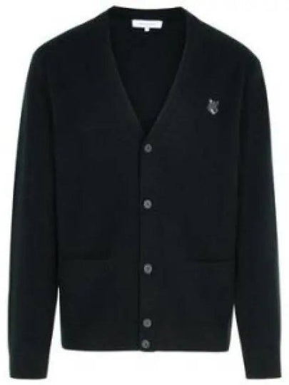 Bold Fox Head Patch Regular Lambswool Cardigan Black - MAISON KITSUNE - BALAAN 2