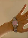 Diamond index dial pink motherofpearl motherofpearl steel watch women's watch - CITIZEN - BALAAN 9