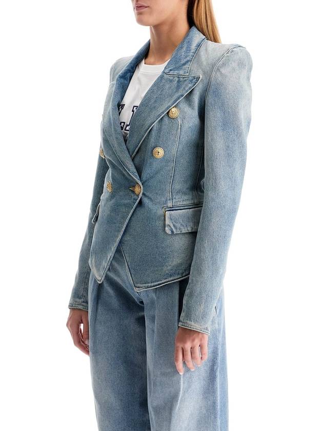 denim jacket with embossed buttons - BALMAIN - BALAAN 4