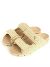 Triangle Logo Knit Slippers Beige - PRADA - BALAAN 2