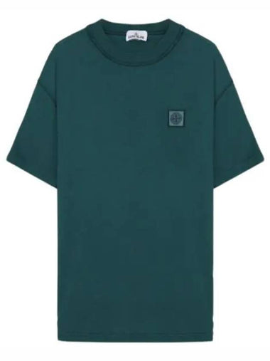 Pisato effect logo patch t shirt - STONE ISLAND - BALAAN 1