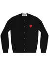 Heart Wappen Wool Cardigan Black - COMME DES GARCONS - BALAAN 2