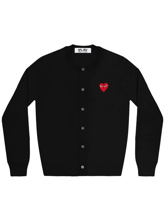 Heart Wappen Wool Cardigan Black - COMME DES GARCONS - BALAAN 2