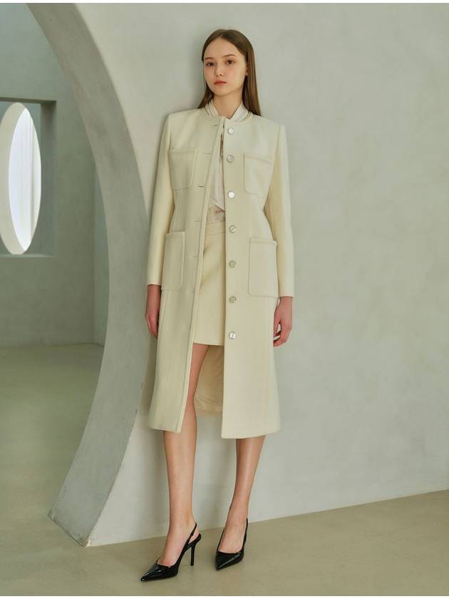 Elena Round Trimming Coat (AW Hainsworth) Ivory - AME - BALAAN 5