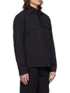 Tela Mock Neck Zip-up Jacket Black - STONE ISLAND - BALAAN 3