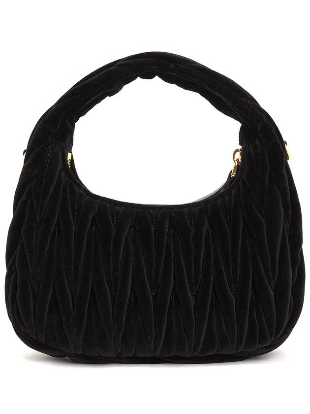 Wonder Matelasse Velvet Shoulder Bag Black - MIU MIU - BALAAN 4