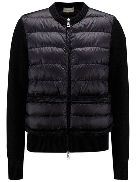 Wool Padded Zip-Up Cardigan Black - MONCLER - BALAAN 2