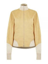 Women's Melange Compact Jersey Wool Zip-Up Jacket Yellow - JIL SANDER - BALAAN 2