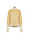 Women's Melange Compact Jersey Wool Zip-Up Jacket Yellow - JIL SANDER - BALAAN 1