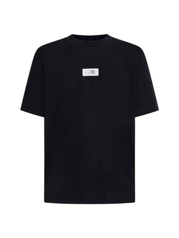 Logo Crew Neck Short Sleeve T-Shirt Black - MAISON MARGIELA - BALAAN 1