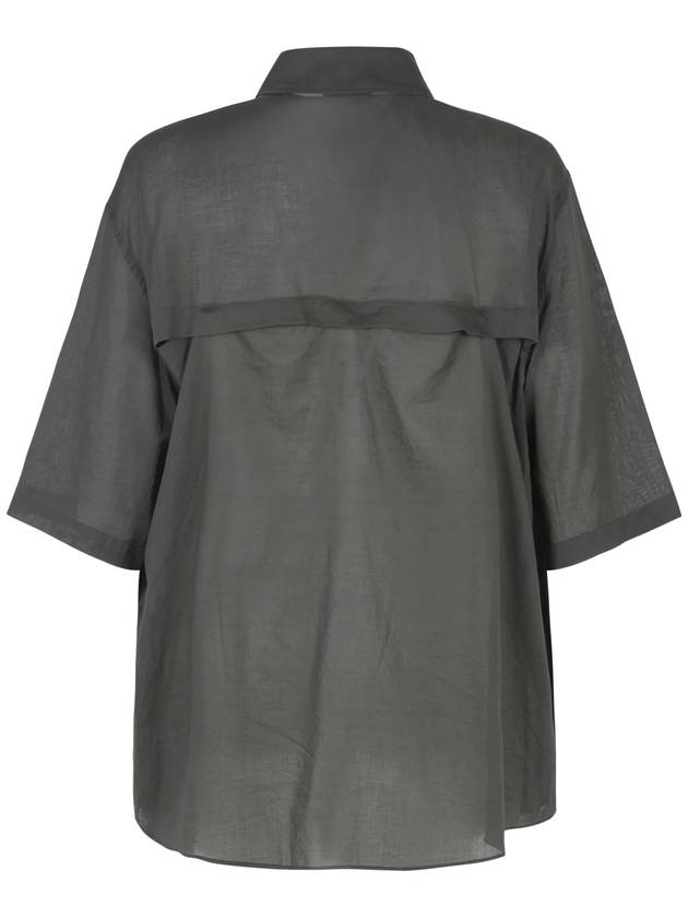 Cotton Short Sleeve Shirt Grey - LEMAIRE - BALAAN 4