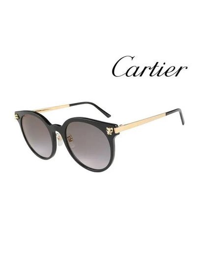 Eyewear Round Acetate Sunglasses Black - CARTIER - BALAAN 2