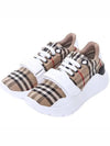 Vintage Check And Leather Sneakers White Archive Beige - BURBERRY - BALAAN 3