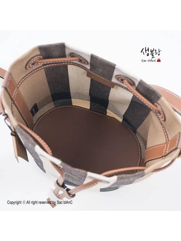 Check Small Bucket Bag Brown - BURBERRY - BALAAN 6