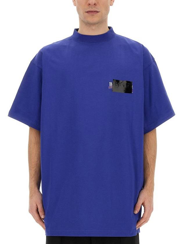 Gaffer Political Campaign Short Sleeve T-Shirt Blue - BALENCIAGA - BALAAN 2