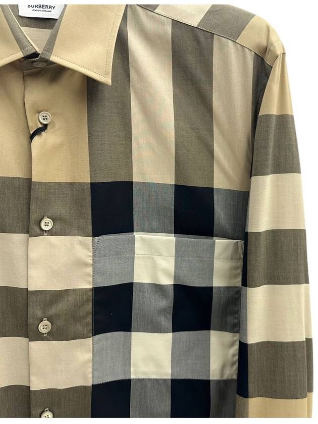 Check Cotton Long Sleeve Shirt Archive Beige - BURBERRY - BALAAN 4