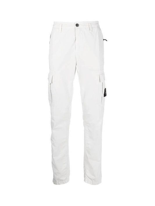 Men's Waffen Pocket Cargo Pants White - STONE ISLAND - BALAAN.