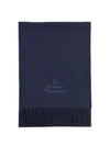 Logo Wool Fringe Muffler Navy - VIVIENNE WESTWOOD - BALAAN 2