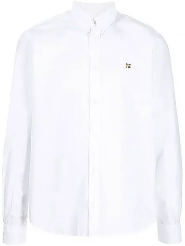 Small Fox Head Patch Classic Long Slevee Shirt White - MAISON KITSUNE - BALAAN 2