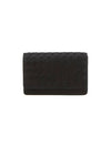 Intrecciato Leather Card Wallet Black - BOTTEGA VENETA - BALAAN 2