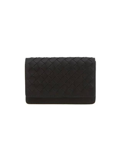 Intrecciato Leather Card Wallet Black - BOTTEGA VENETA - BALAAN 2