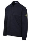 Supima Regular Fit Long Sleeve Shirt Navy - STONE ISLAND - BALAAN 3