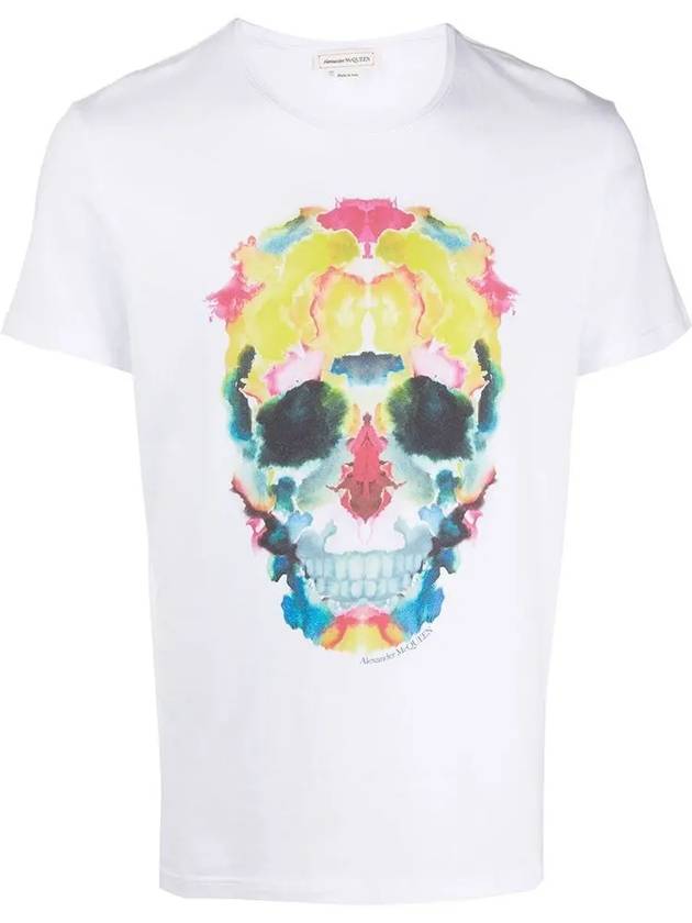 Skull Print Short Sleeve T-Shirt White - ALEXANDER MCQUEEN - BALAAN 3