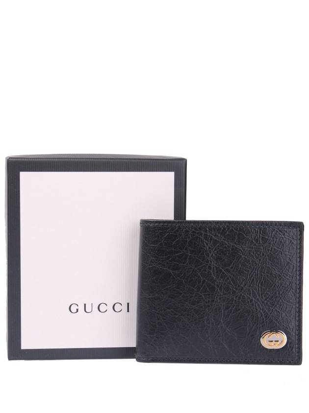 Interlocking G Vintage Leather Half Wallet Black - GUCCI - BALAAN 6