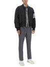 Men's Sustainable Classic Diagonal Wool Cardigan Pale Grey - THOM BROWNE - BALAAN 3