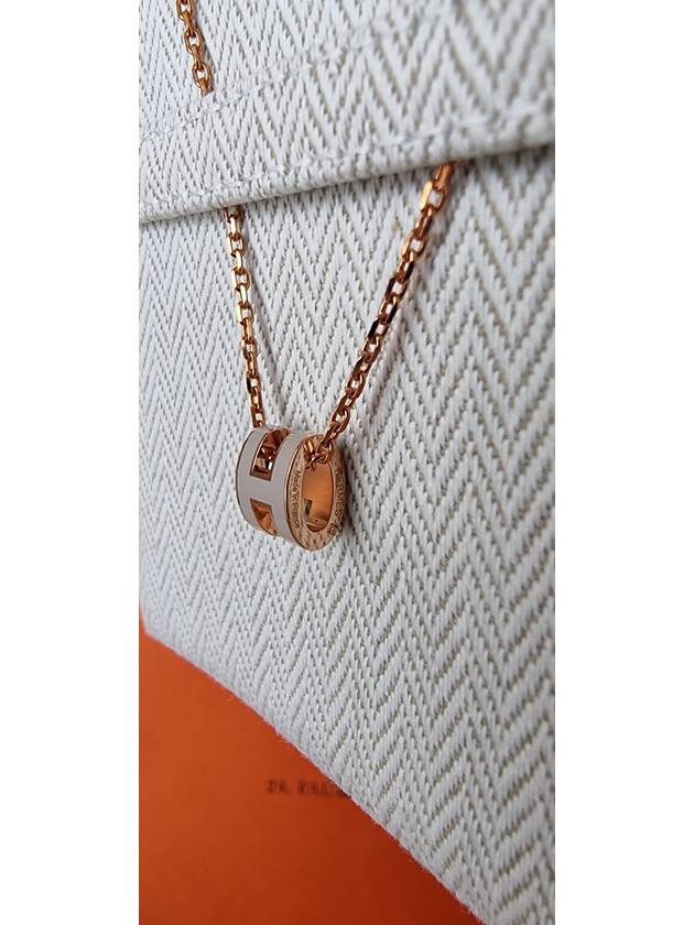 Mini Pop H Pendant Rose Gold & Marron Glace - HERMES - BALAAN 4