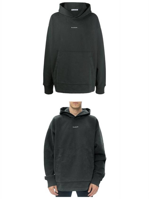 Logo Print Oversized Fit Hoodie Black - ACNE STUDIOS - BALAAN 5