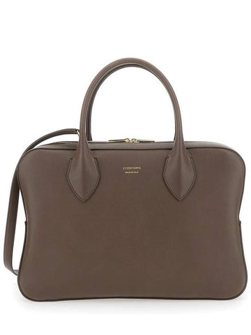 Brown Handbag With Three Zips And Logo Printed On The Front In Leather Woman - SALVATORE FERRAGAMO - BALAAN 1