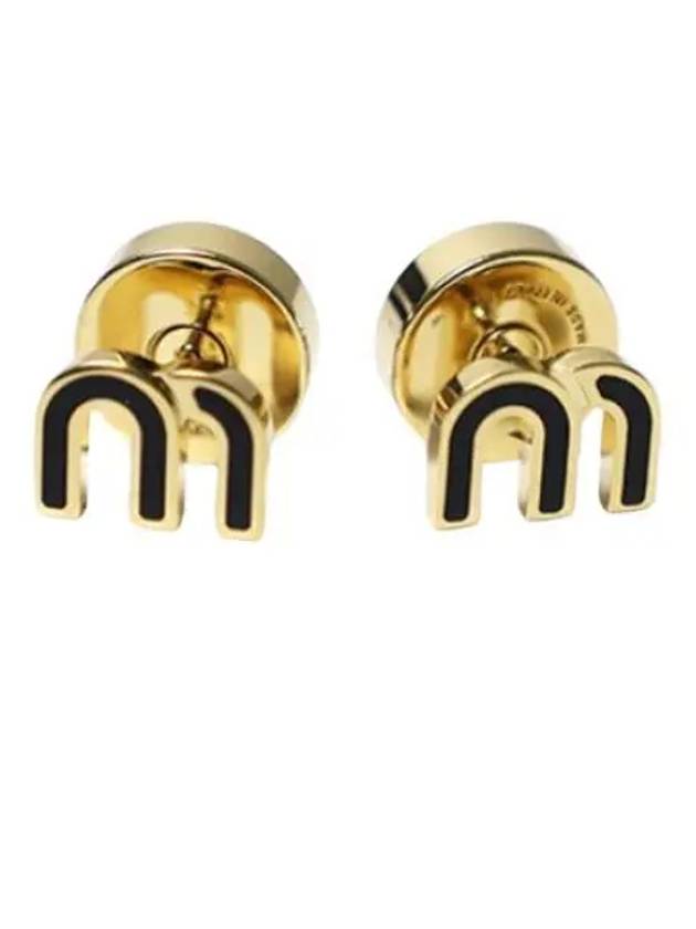 Enameled Metal Earrings Black - MIU MIU - BALAAN 2