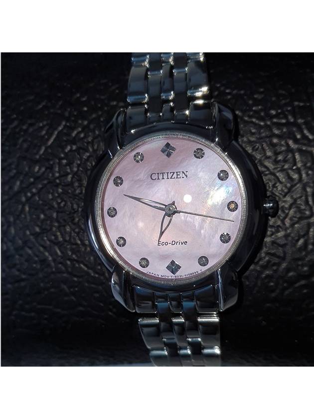 Diamond index dial pink motherofpearl motherofpearl steel watch women's watch - CITIZEN - BALAAN 2