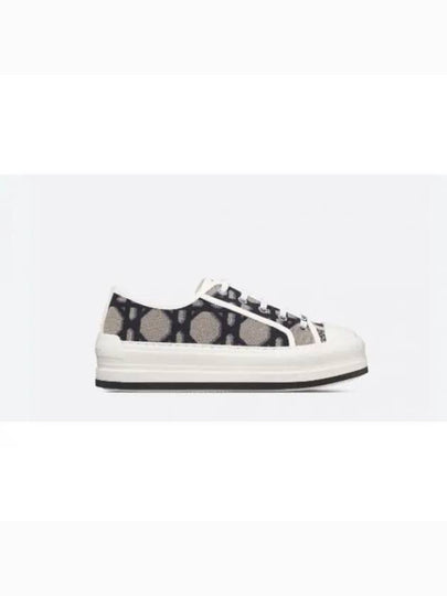 Walk'N'Dior Platform Macrocannage Motif Embroidery Cotton Low-Top Sneakers Deep Blue - DIOR - BALAAN 2