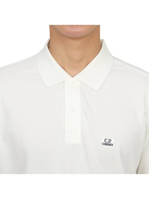 Logo Cotton Polo Shirt Ivory - CP COMPANY - BALAAN 6