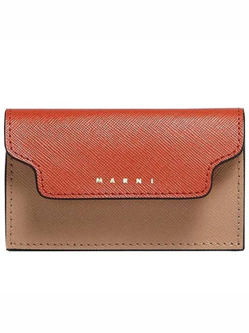 Saffiano business card wallet multicolor PFMOT05U21 LV520 Z585N - MARNI - BALAAN 1